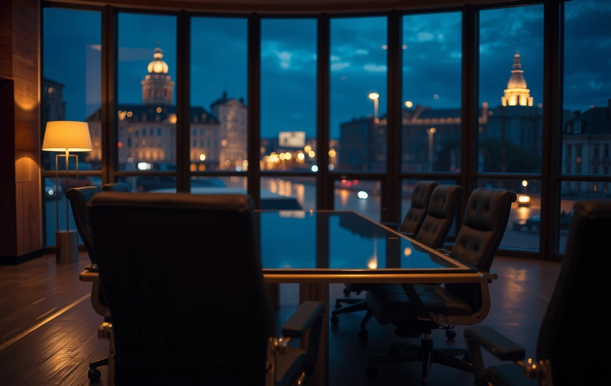 Stämningsfullt mötesrum i Stockholm